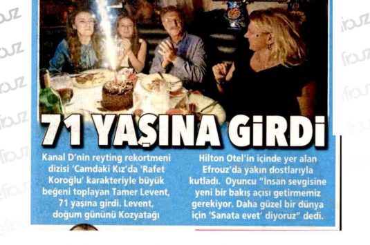 Tamer Levent, 71 Yaşına Girdi